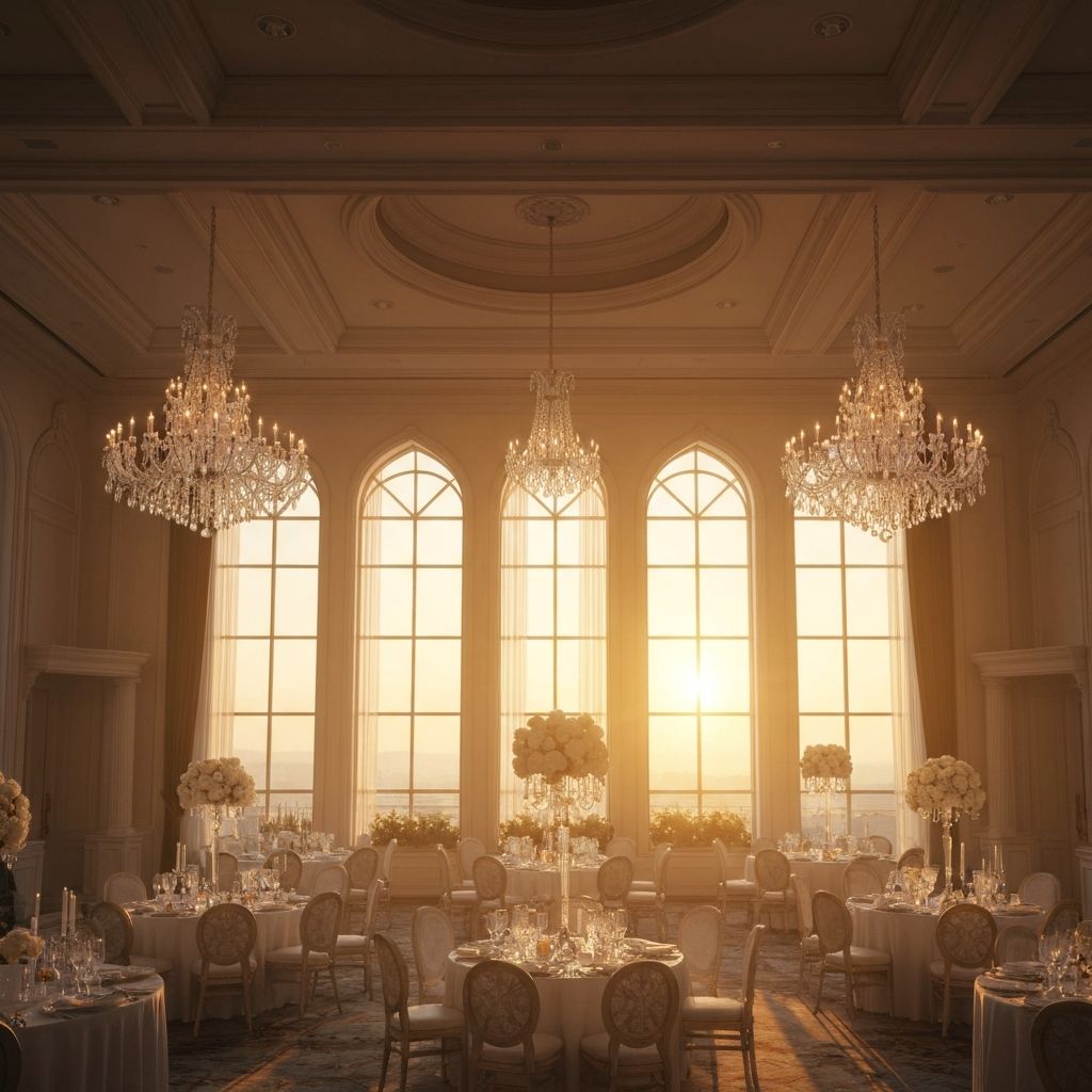 Wedding venue at sunrise