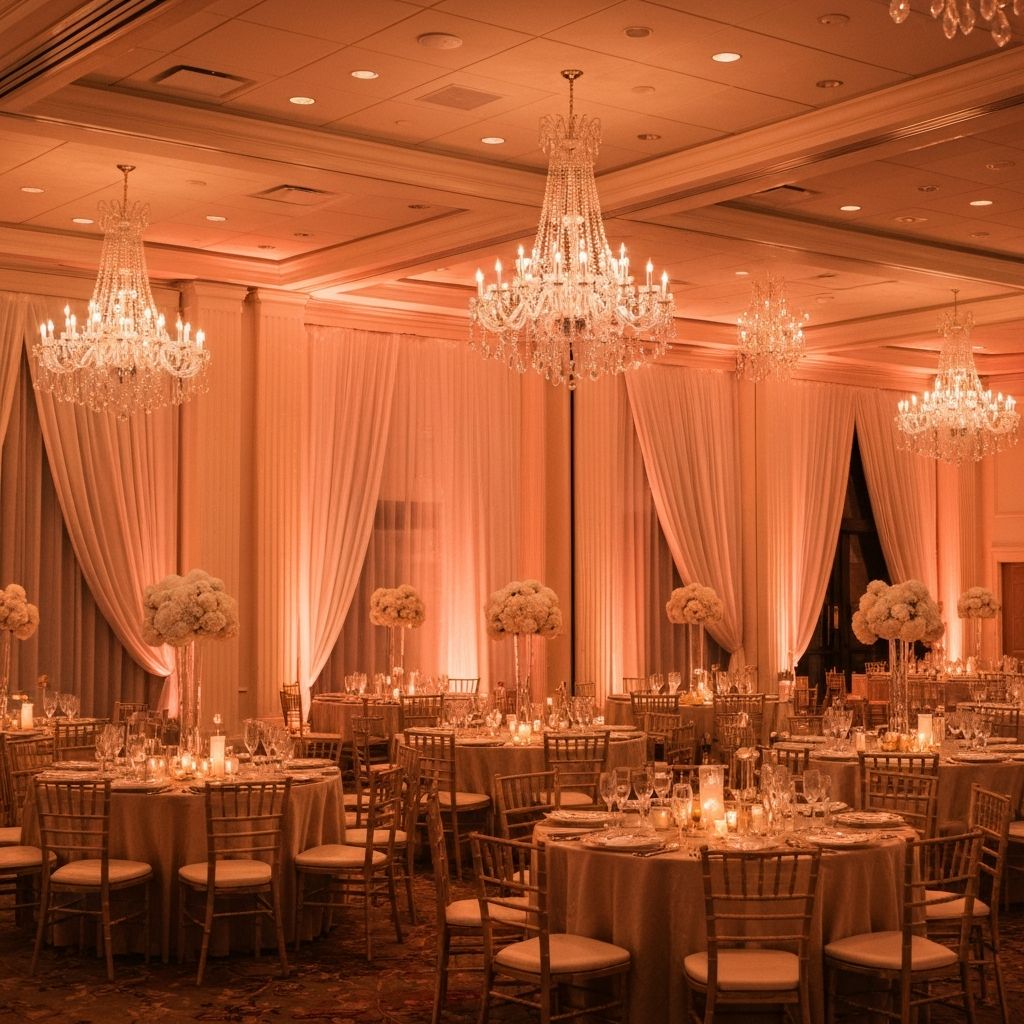 Wedding venue at dusk