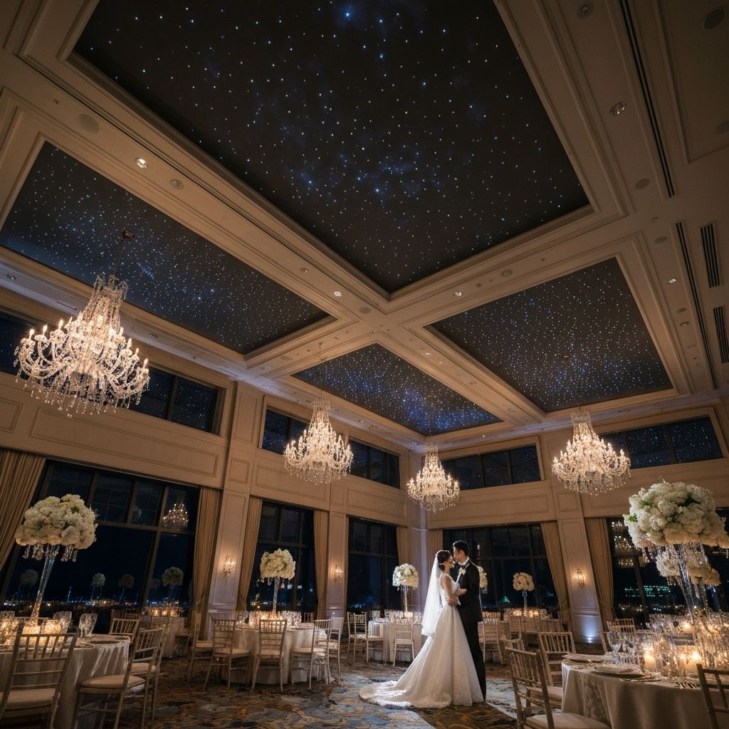 Wedding venue at night