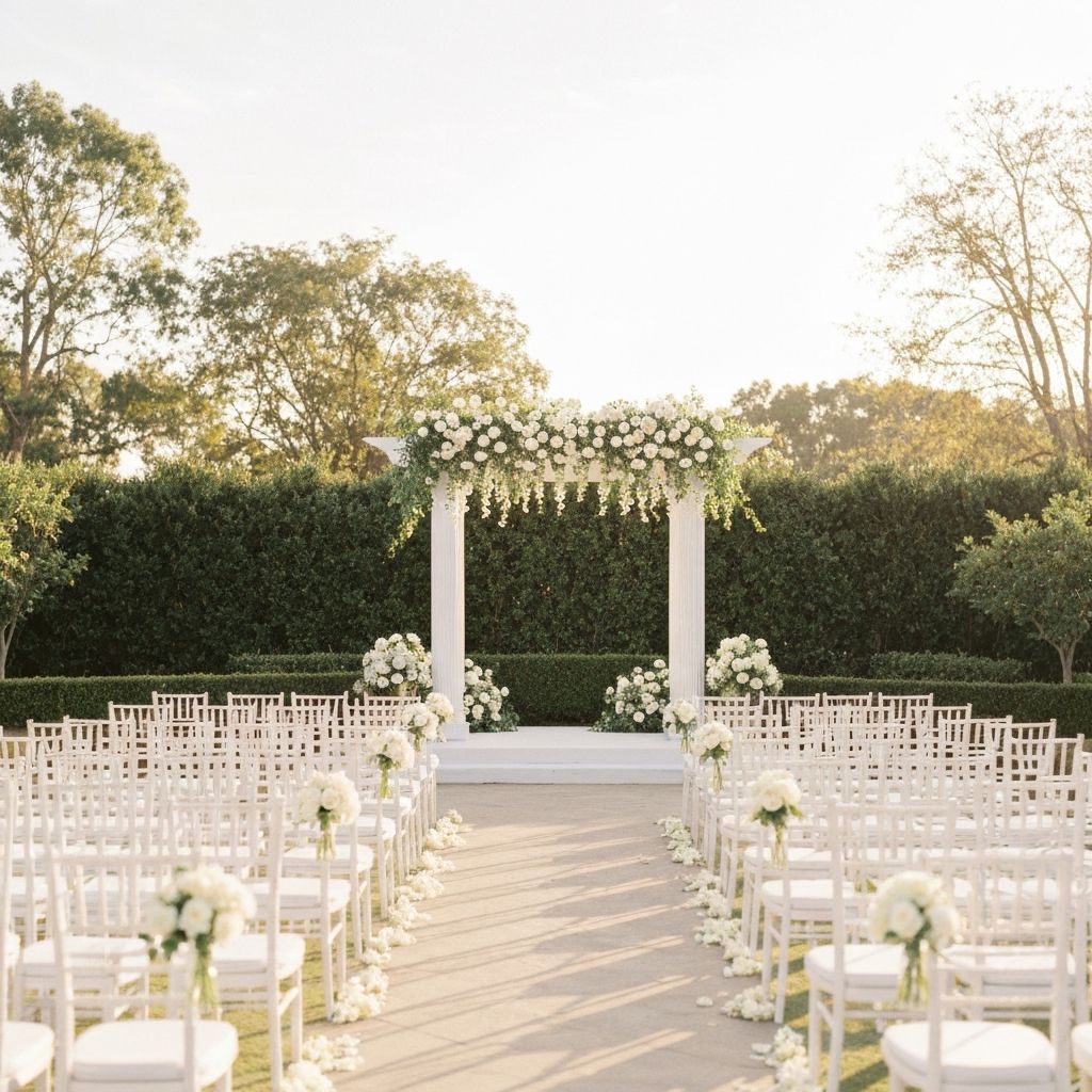 Elegant wedding ceremony garden