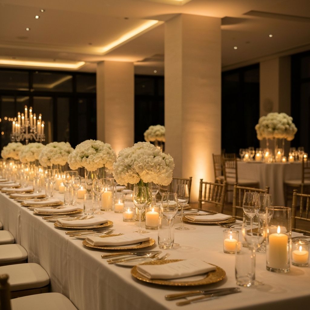 Romantic reception dinner