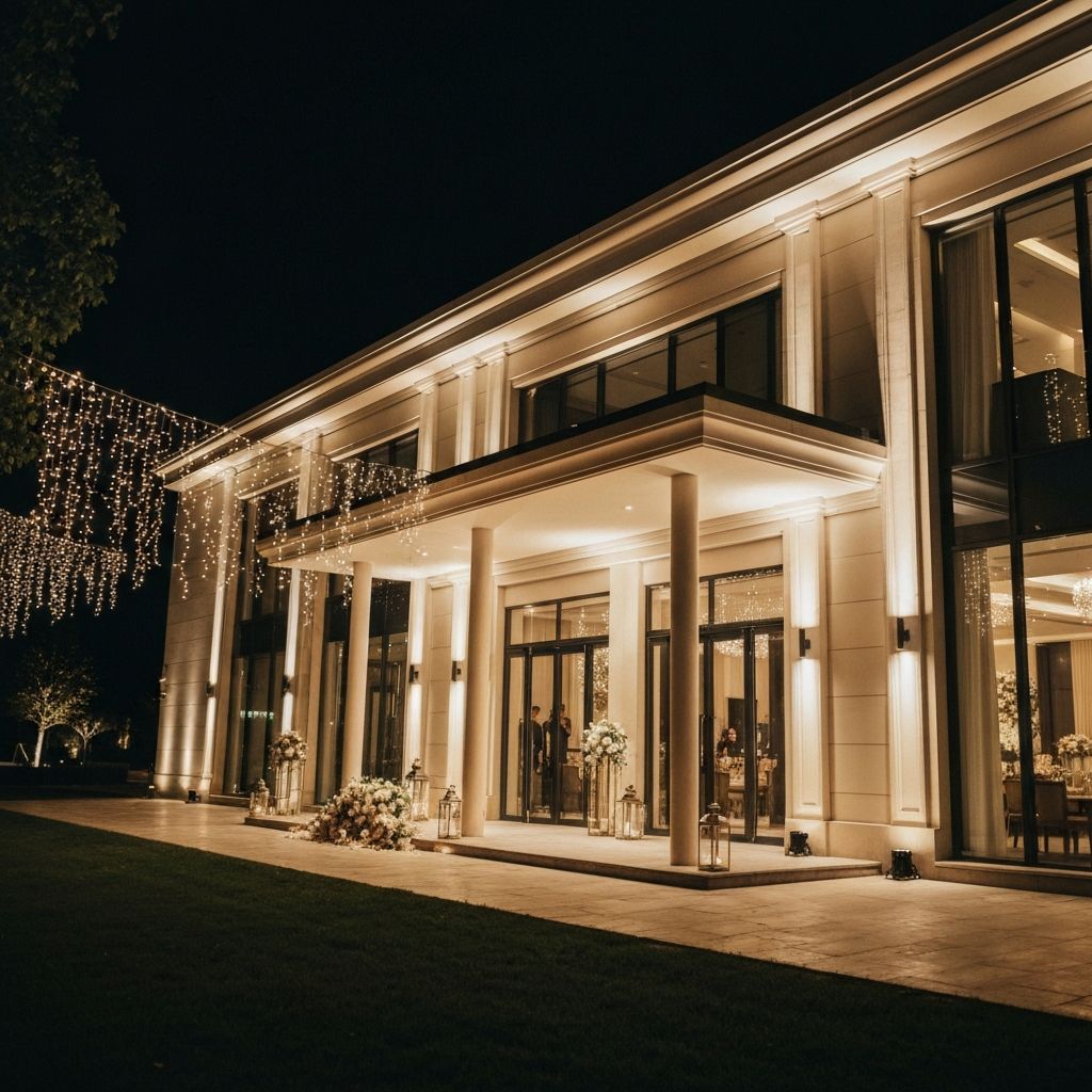Venue at romantic evening